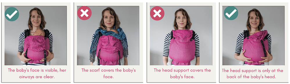 Babywearing safety TICKS rule - In view at all times Babywearing safety TICKS rule - In view at all times
